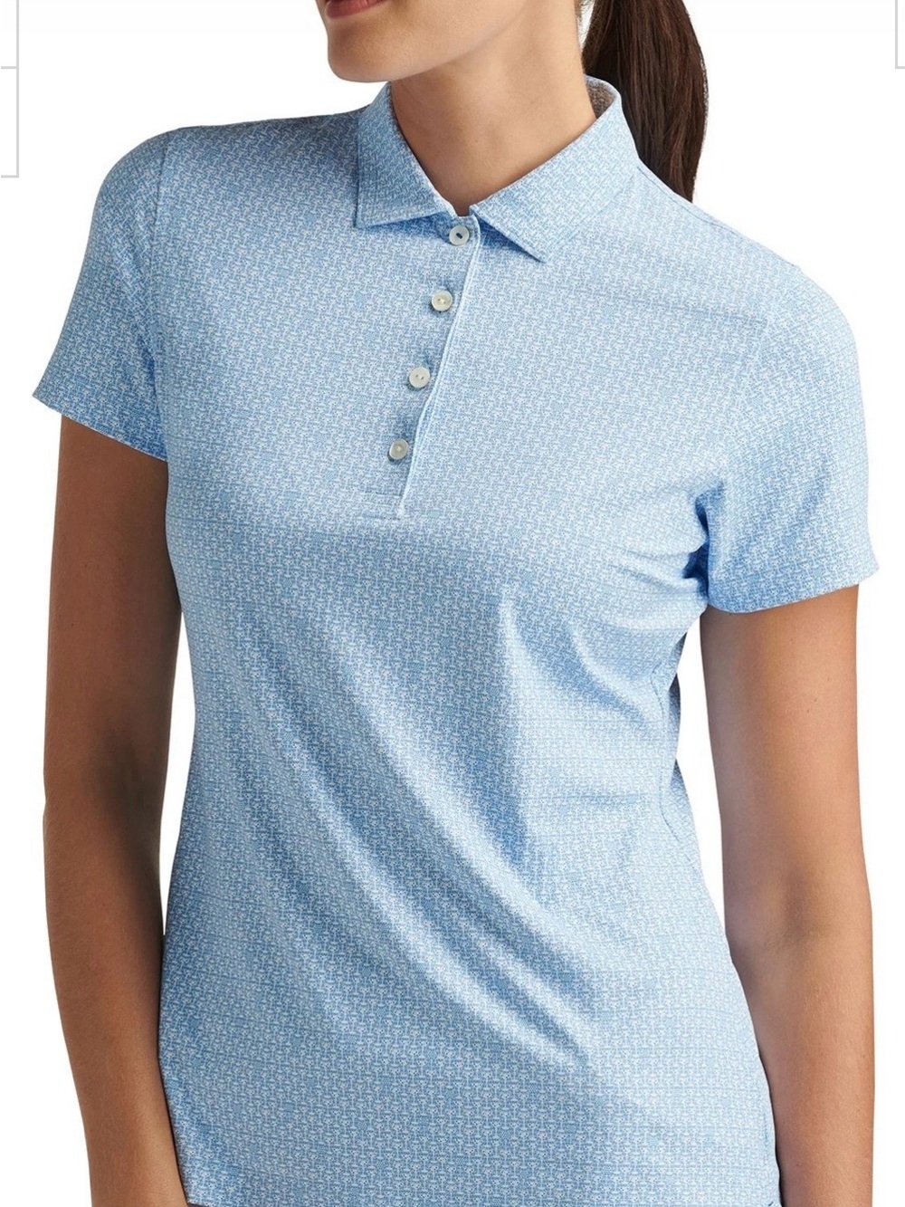 Peter Millar Light Blue Button-Down Polo Shirt